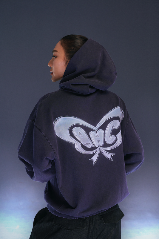 Aim Higher Club X Spellman Chrome Logo Hoodie/ Washed Moonlit Blue