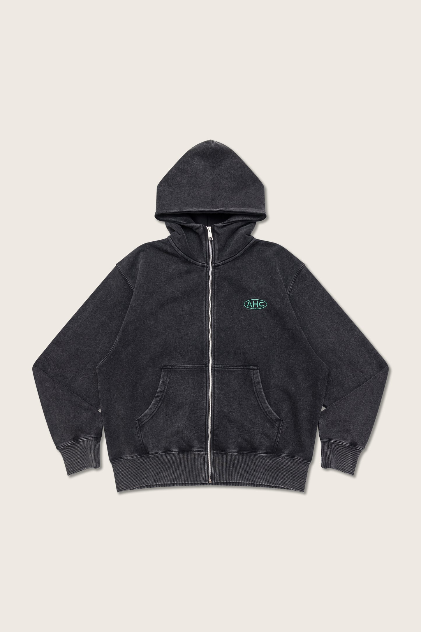 Aim Higher Club x Ryan Choi Washed Charcoal Zip Up Hoodies