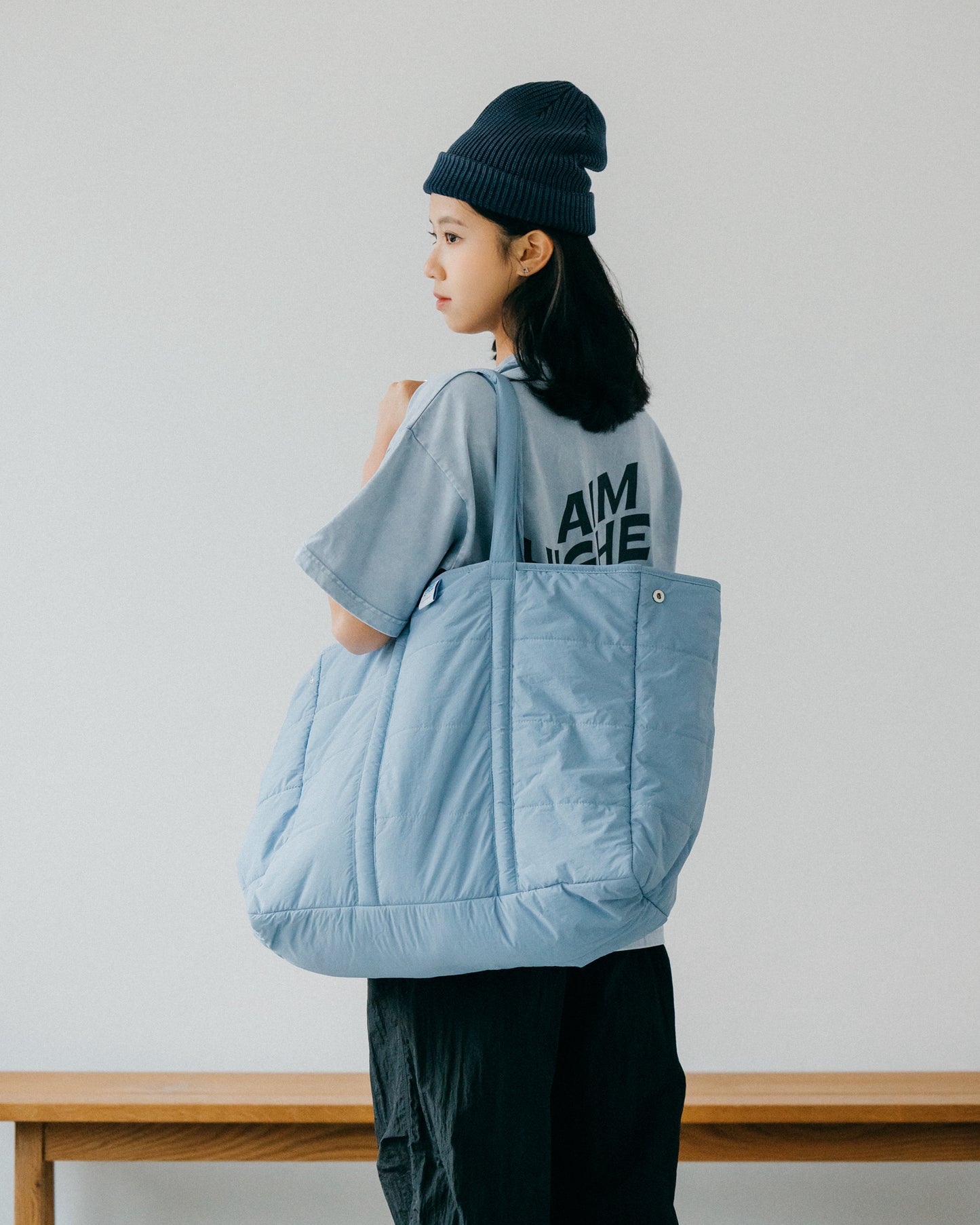 Aim Higher Club Convertible Cloud Tote Bag/ Baby Blue