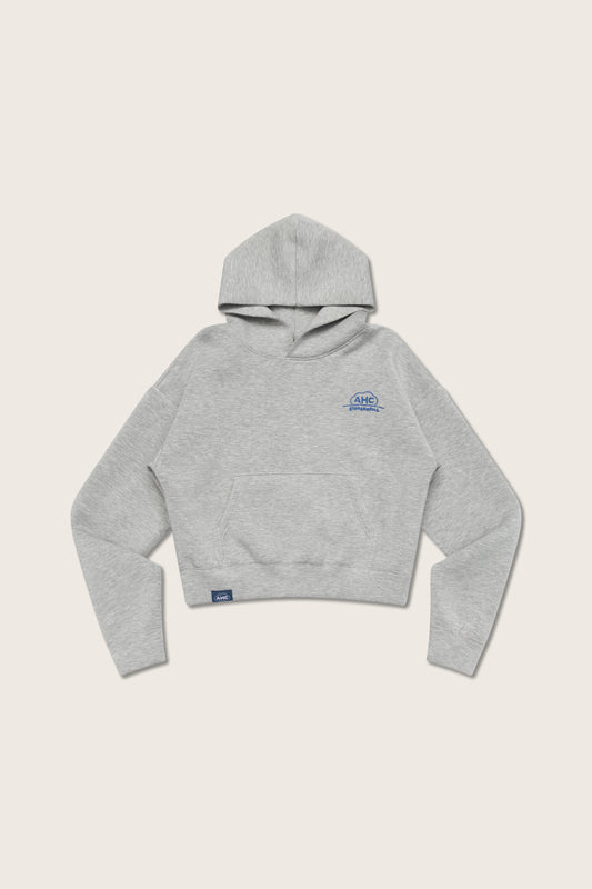Aim Higher Club ♥ Cinnamoroll Aim High Stay Soft Cloud Touch Cropped Hoodie/ Flecking Grey