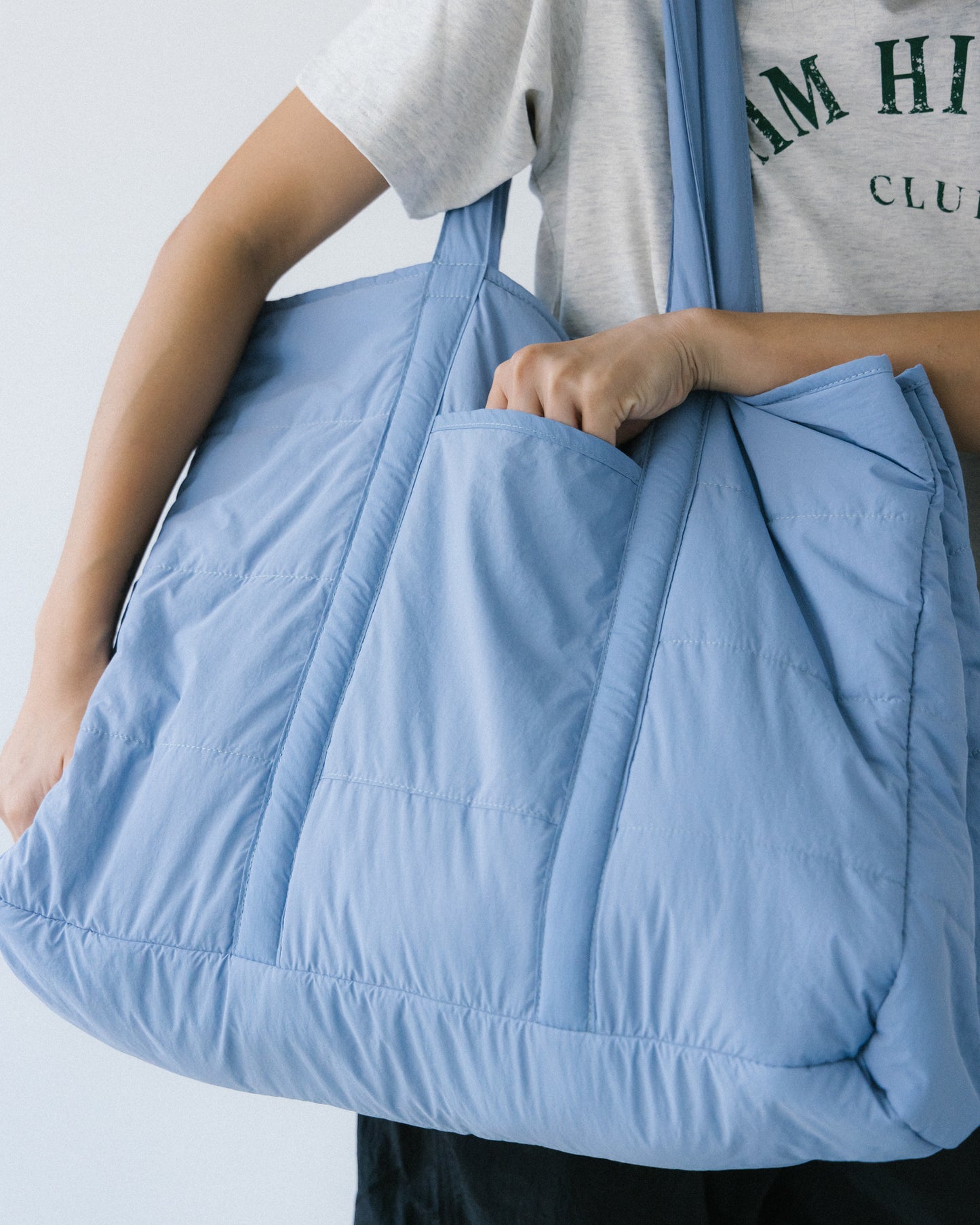 Aim Higher Club Convertible Cloud Tote Bag/ Baby Blue