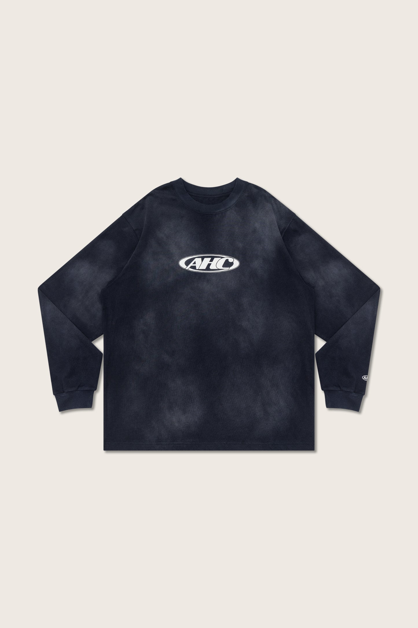 Aim Higher Club Unisex Retro Oval Logo Long Tee/ Dirty Washed Navy