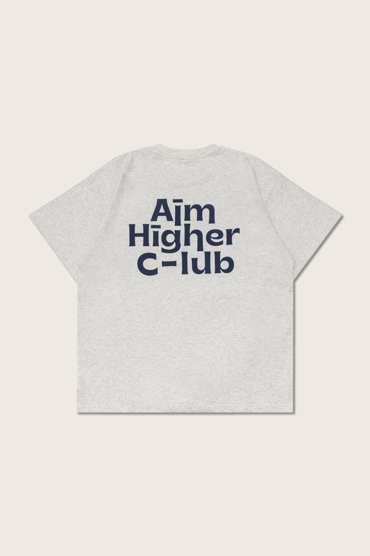 Aim Higher Club Logo Tee/ Light Flecking Grey