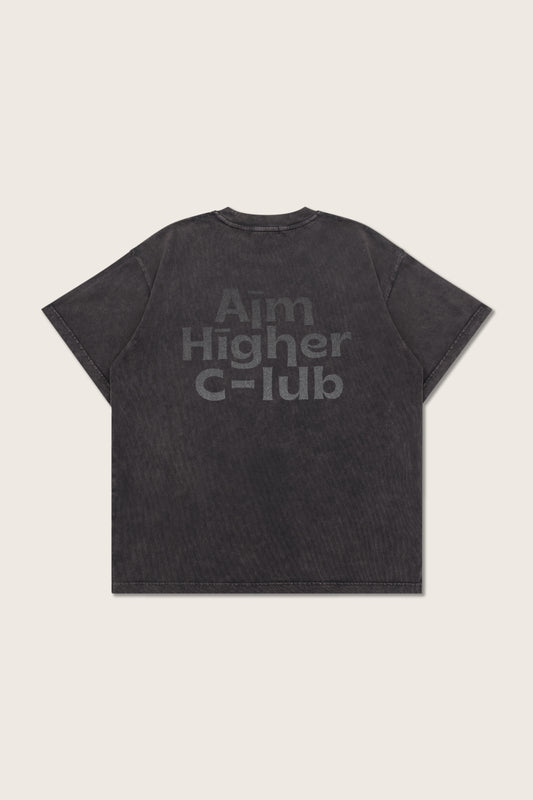 Aim Higher Club Logo Tee/ Washed Charcoal Navy