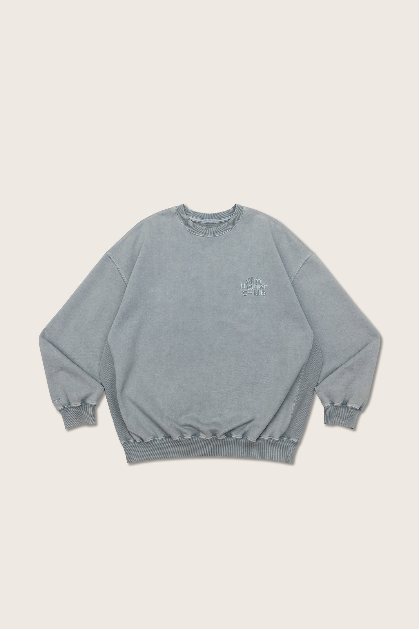 Aim Higher Club Unisex Crewneck Sweatshirt/ Washed Powder Blue Grey