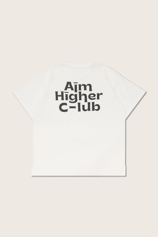 Aim Higher Club Unisex Logo Tee/ White