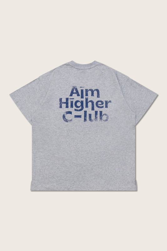 Aim Higher Club Unisex Logo Tee/ Flecking Grey