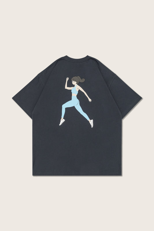 Aim Higher Club X PEEP Graphic Tee/ Charcoal Blue