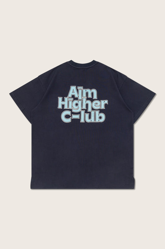 Aim Higher Club Unisex Logo Tee/ Navy