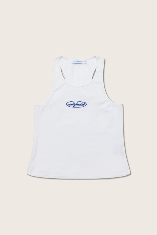 Aim Higher Club Women Oval Logo Tank Top/ White-Navy