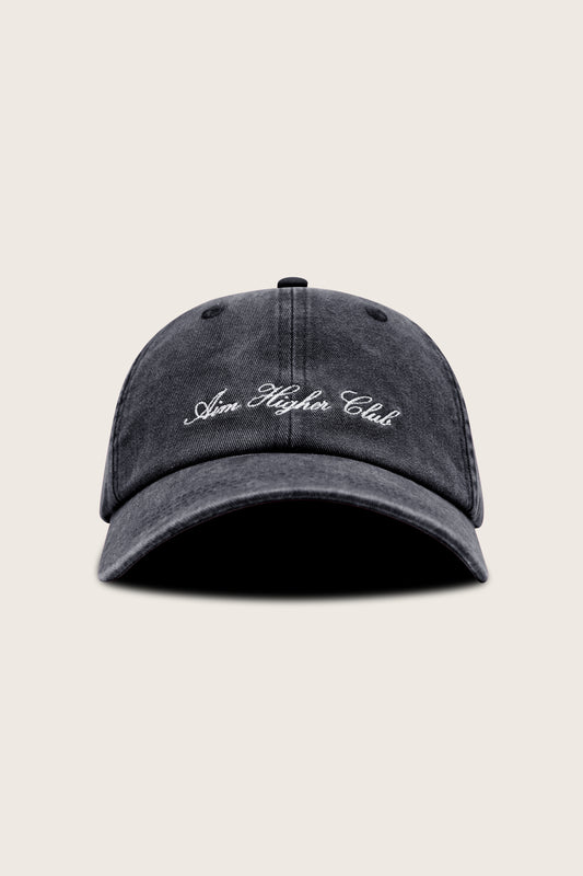 Aim Higher Club Light Washed Classic Script Cap/ Charcoal