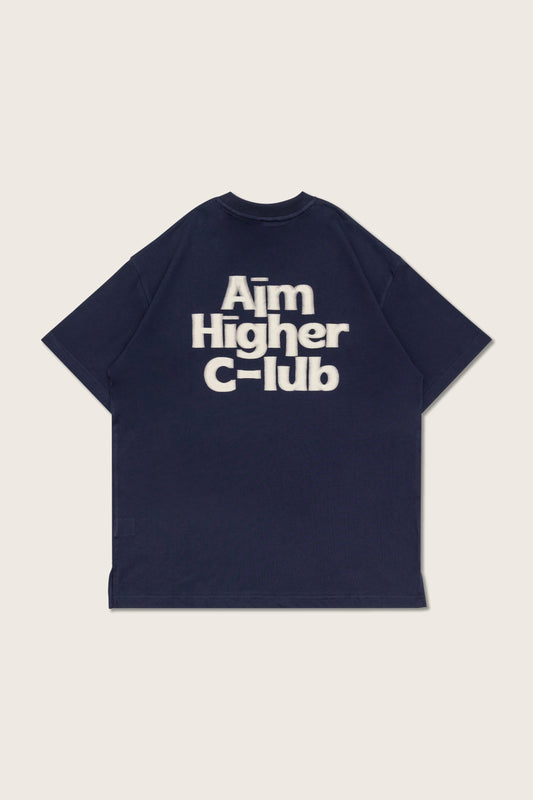 Aim Higher Club Logo Motion Tee/ Navy