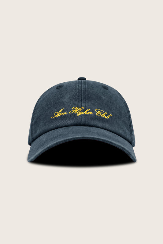 Aim Higher Club Light Washed Classic Script Cap/ Navy