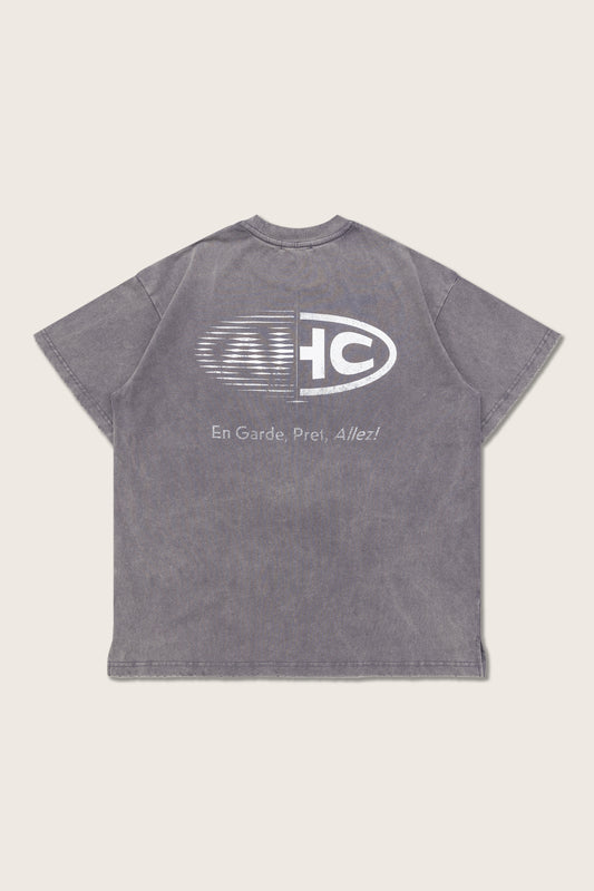 Aim Higher Club x Ryan Choi Unisex Logo Tee/ Washed Light Grey