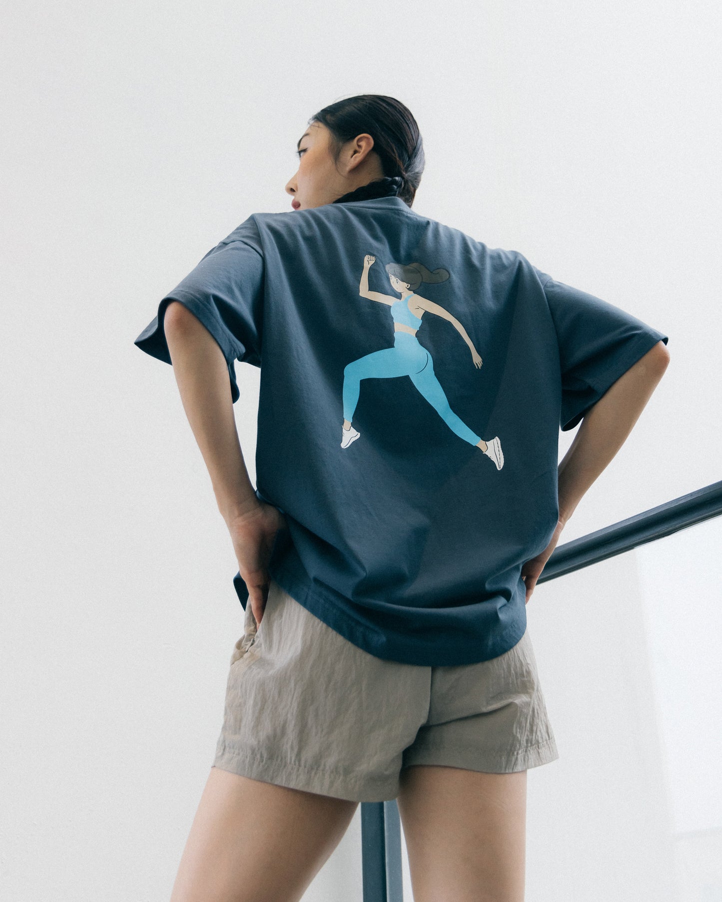 Aim Higher Club X PEEP Graphic Tee/ Charcoal Blue