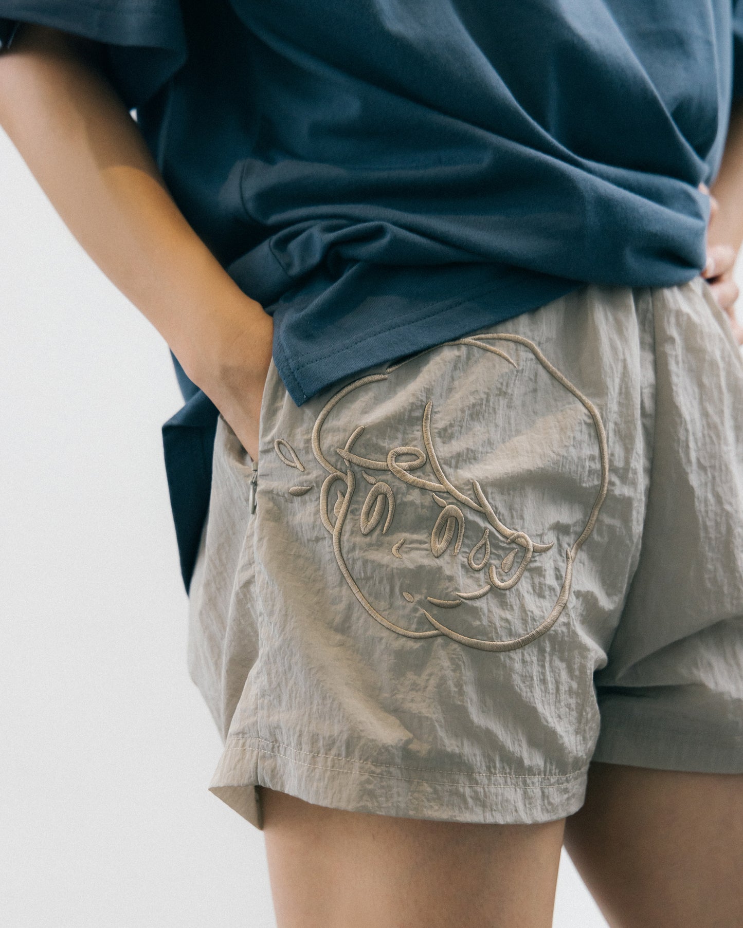 Aim Higher Club X Peep Nylon Shorts/ Beige