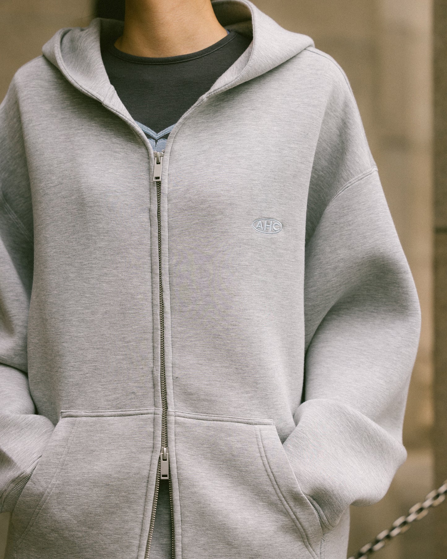 Aim Higher Club Cloud Zip Up Hoodie/ Flecking Grey