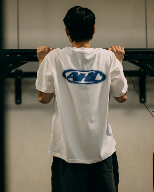 Aim Higher Club Unisex Retro Oval Logo Tee/ Off White