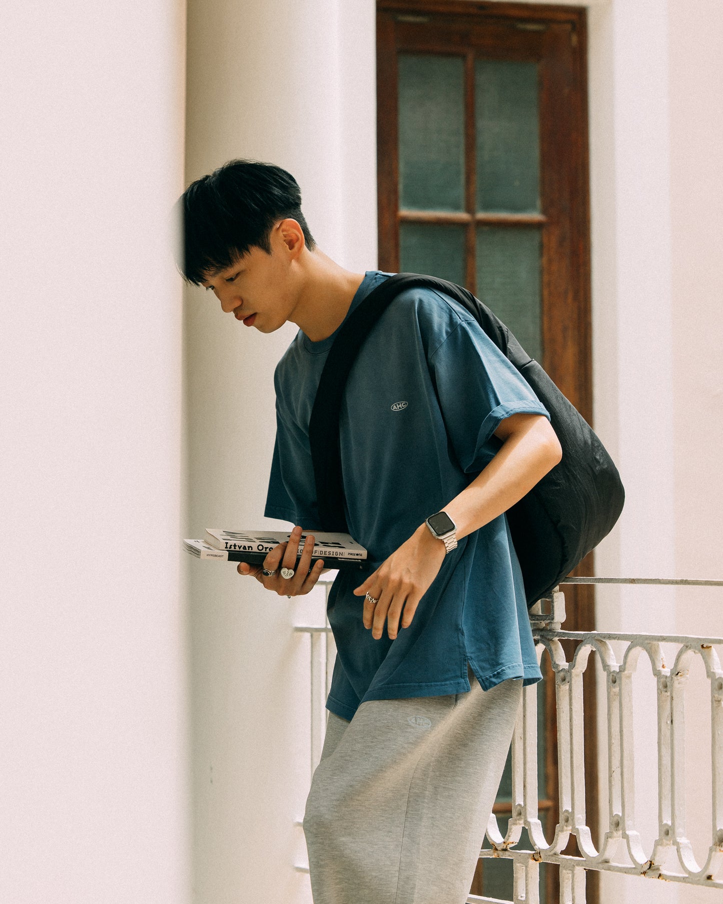 Aim Higher Club Unisex Logo Tee/ Washed Sky Blue