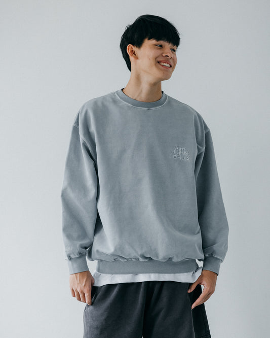 Aim Higher Club Unisex Crewneck Sweatshirt/ Washed Powder Blue Grey