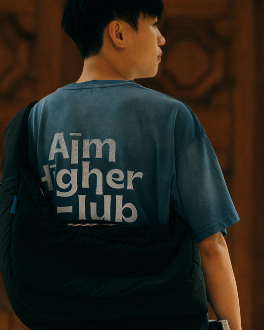 Aim Higher Club Unisex Logo Tee/ Washed Sky Blue