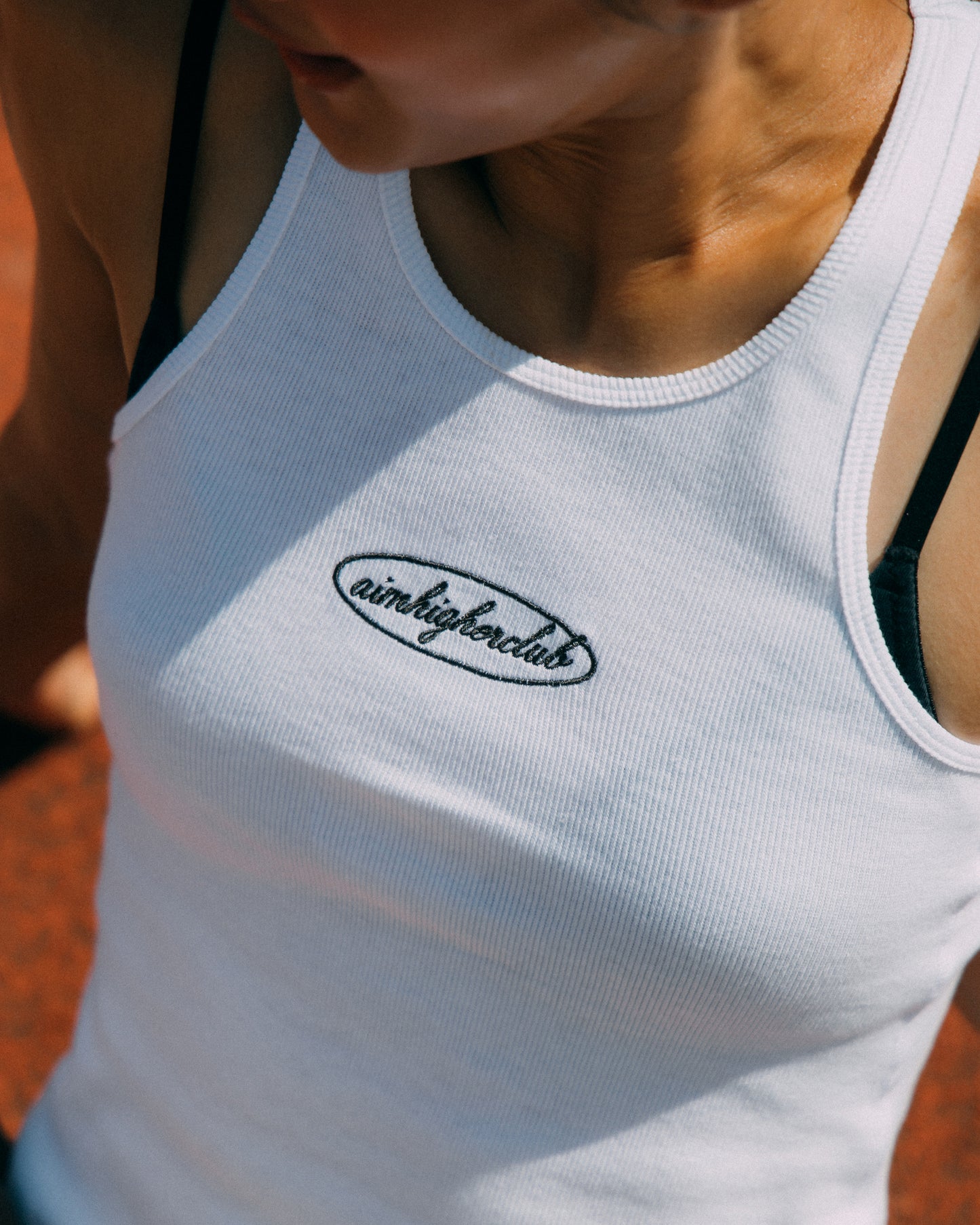 Aim Higher Club Women Oval Logo Tank Top/ White-Grey