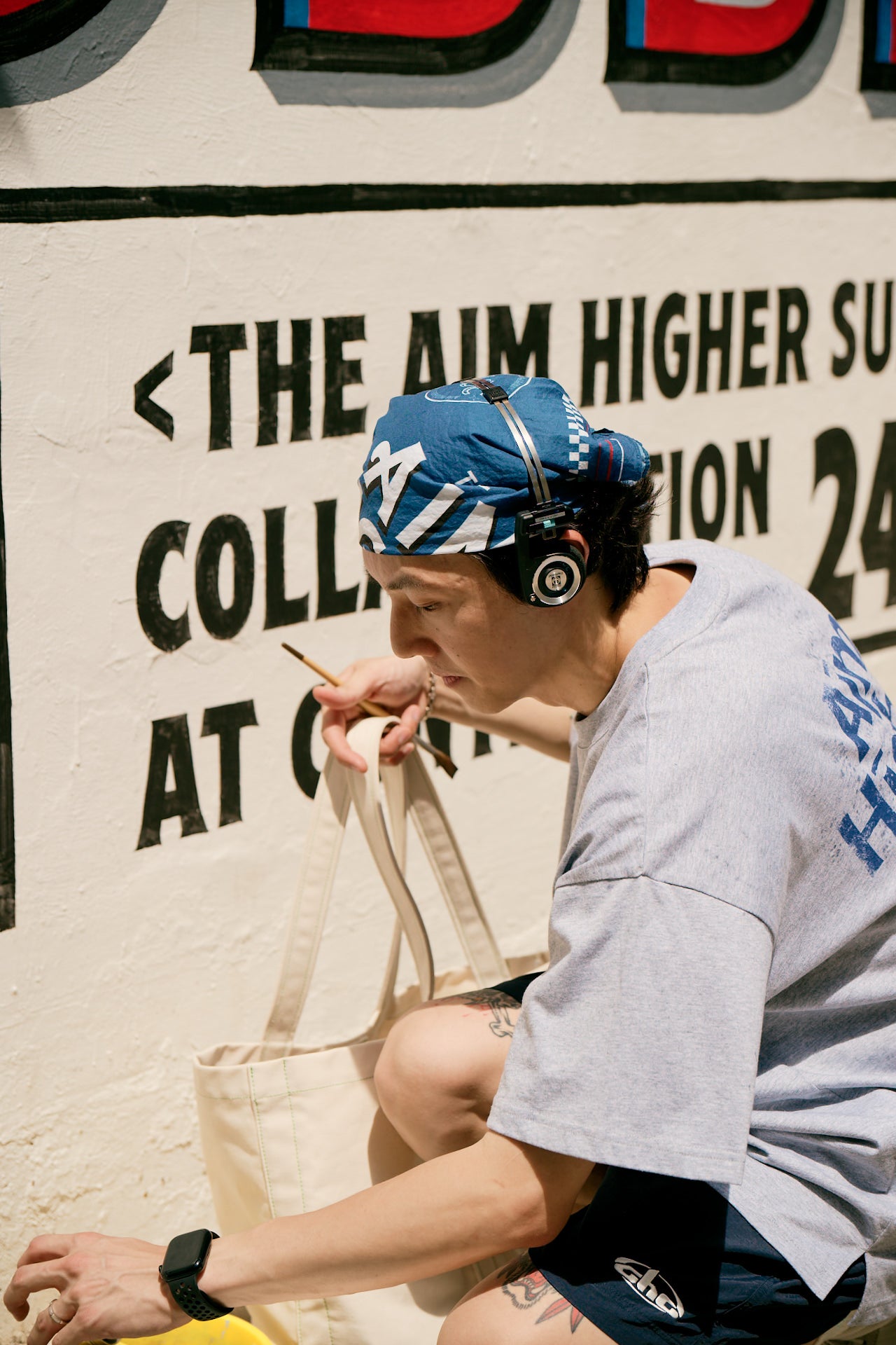 Aim Higher Club Unisex Retro Oval Logo Nylon Shorts/ Navy