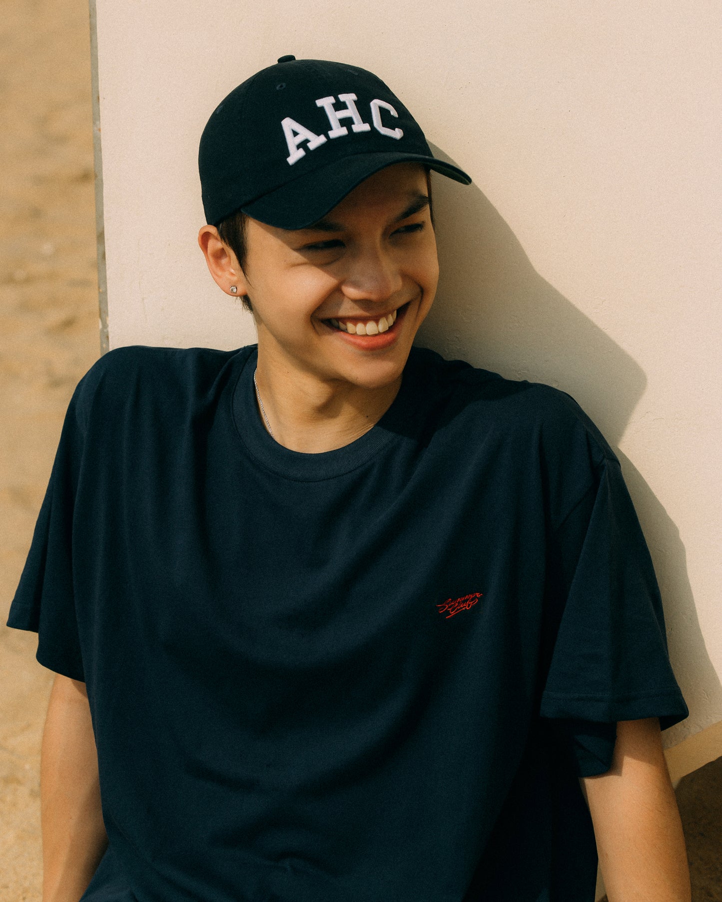 Aim Higher Club X Imaginary Mechanic Summer Club Unisex Logo Tee/ Navy