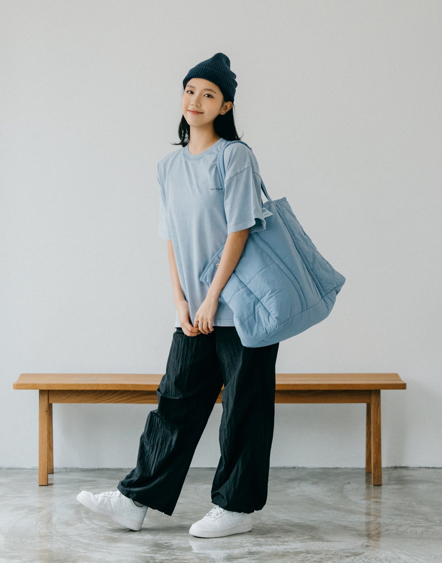 Aim Higher Club Convertible Cloud Tote Bag/ Baby Blue