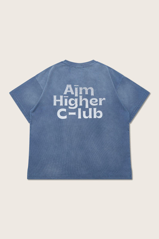 Aim Higher Club Unisex Logo Tee/ Washed Sky Blue