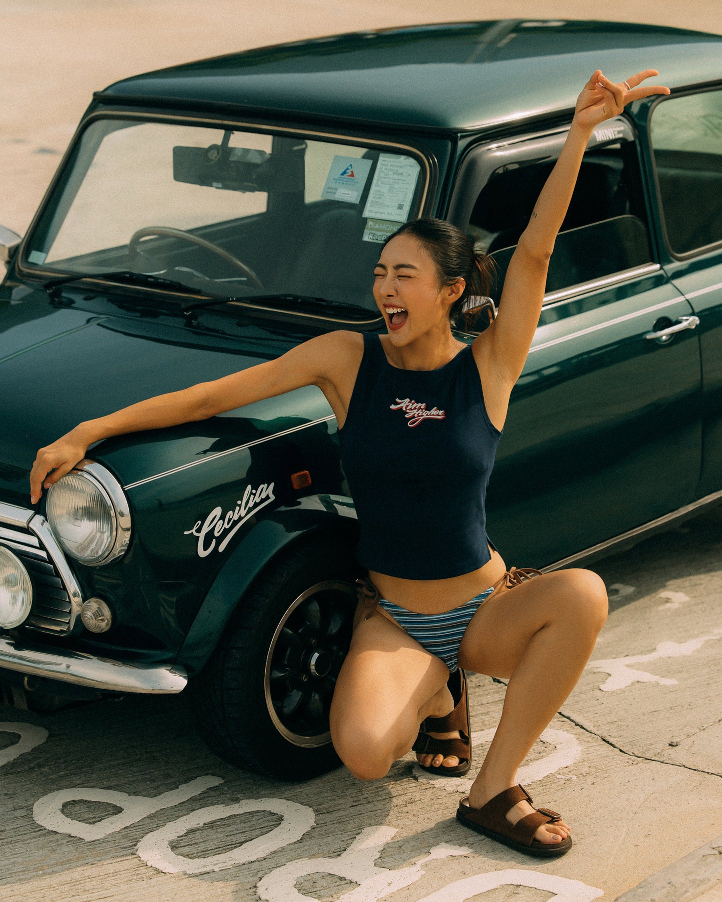 (Pre-Order) Aim Higher Club X Imaginary Mechanic Summer Club Sleeveless Women Top/ Navy
