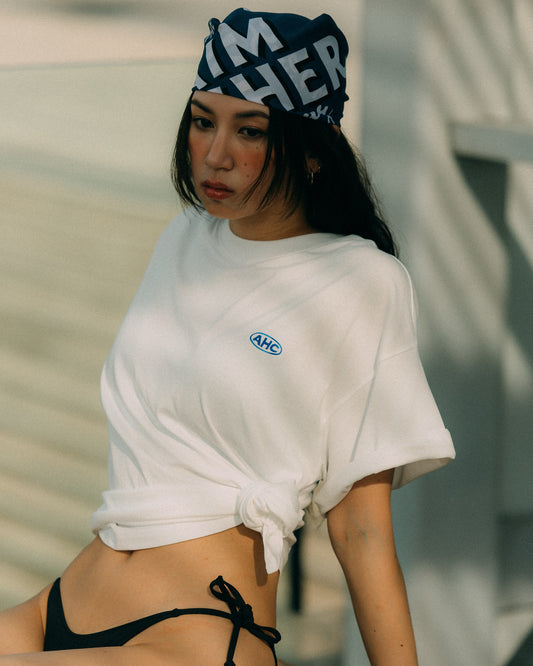 Aim Higher Club X Imaginary Mechanic Summer Club Unisex Logo Tee/ White