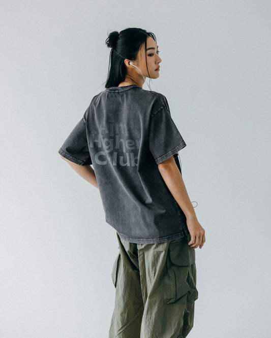 Aim Higher Club Logo Tee/ Washed Charcoal Navy