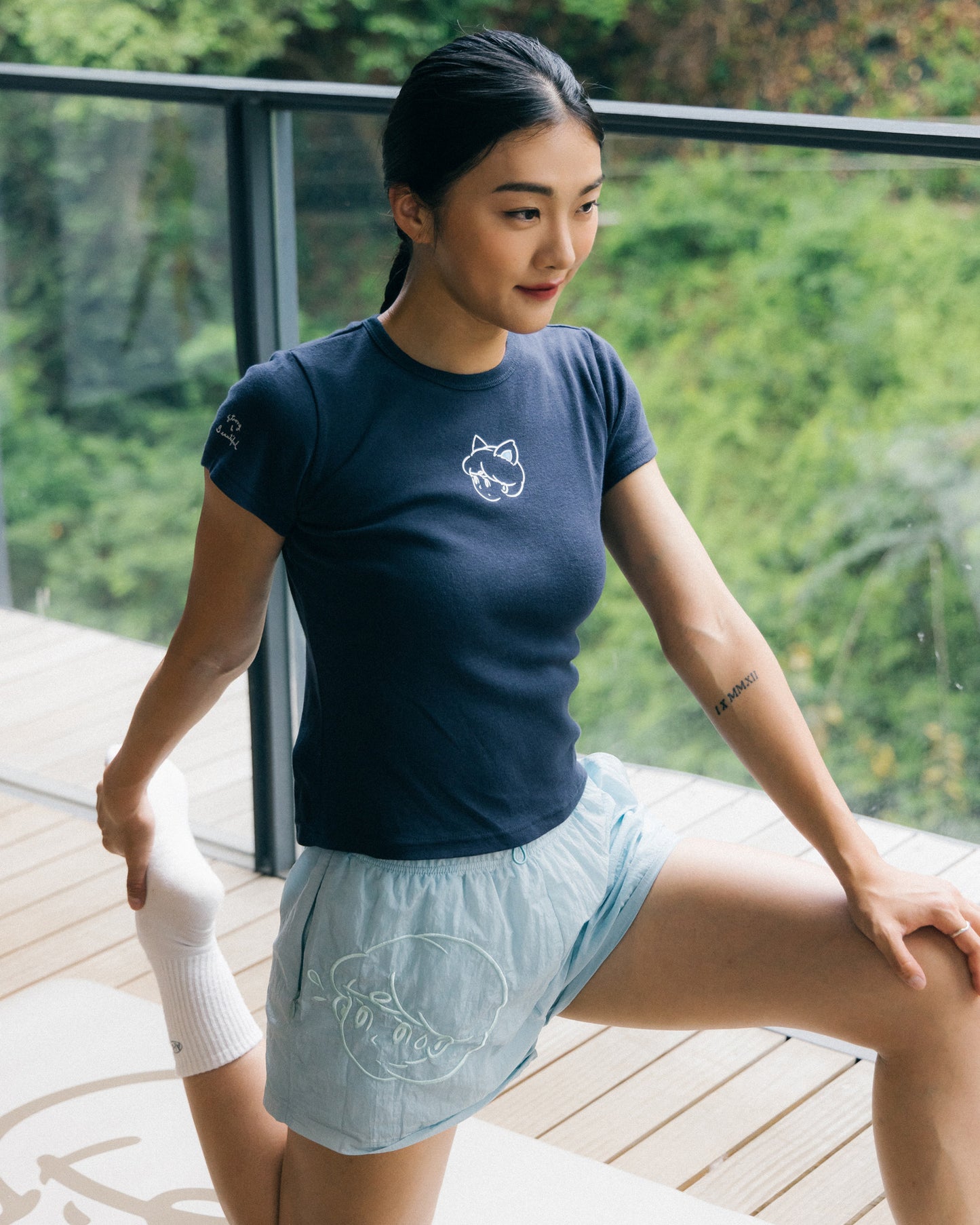 Aim Higher Club X Peep Nylon Shorts/ Baby Blue