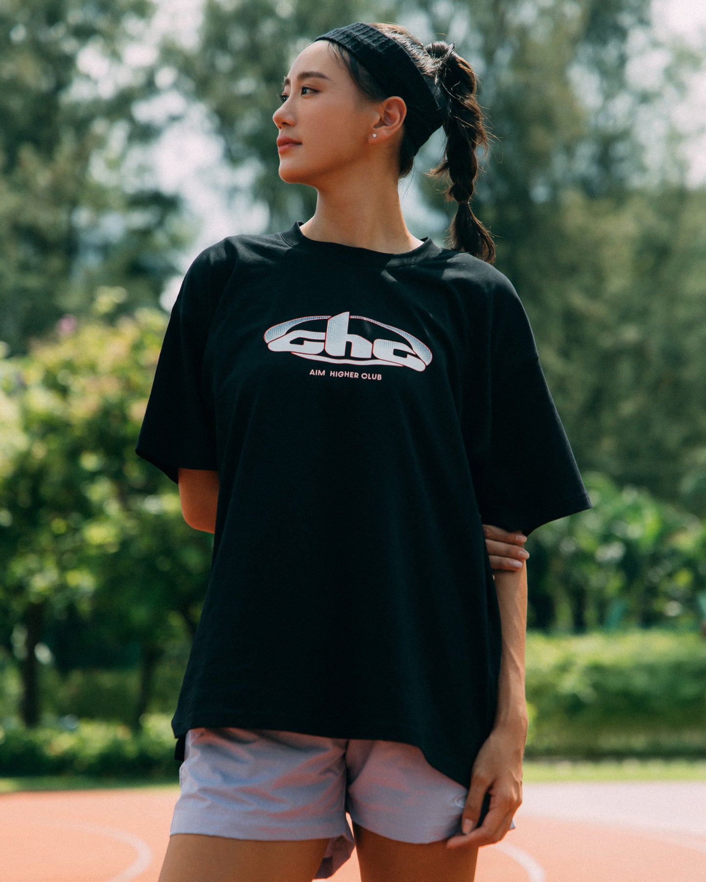 Aim Higher Club Track Retro Logo Tee/ Black