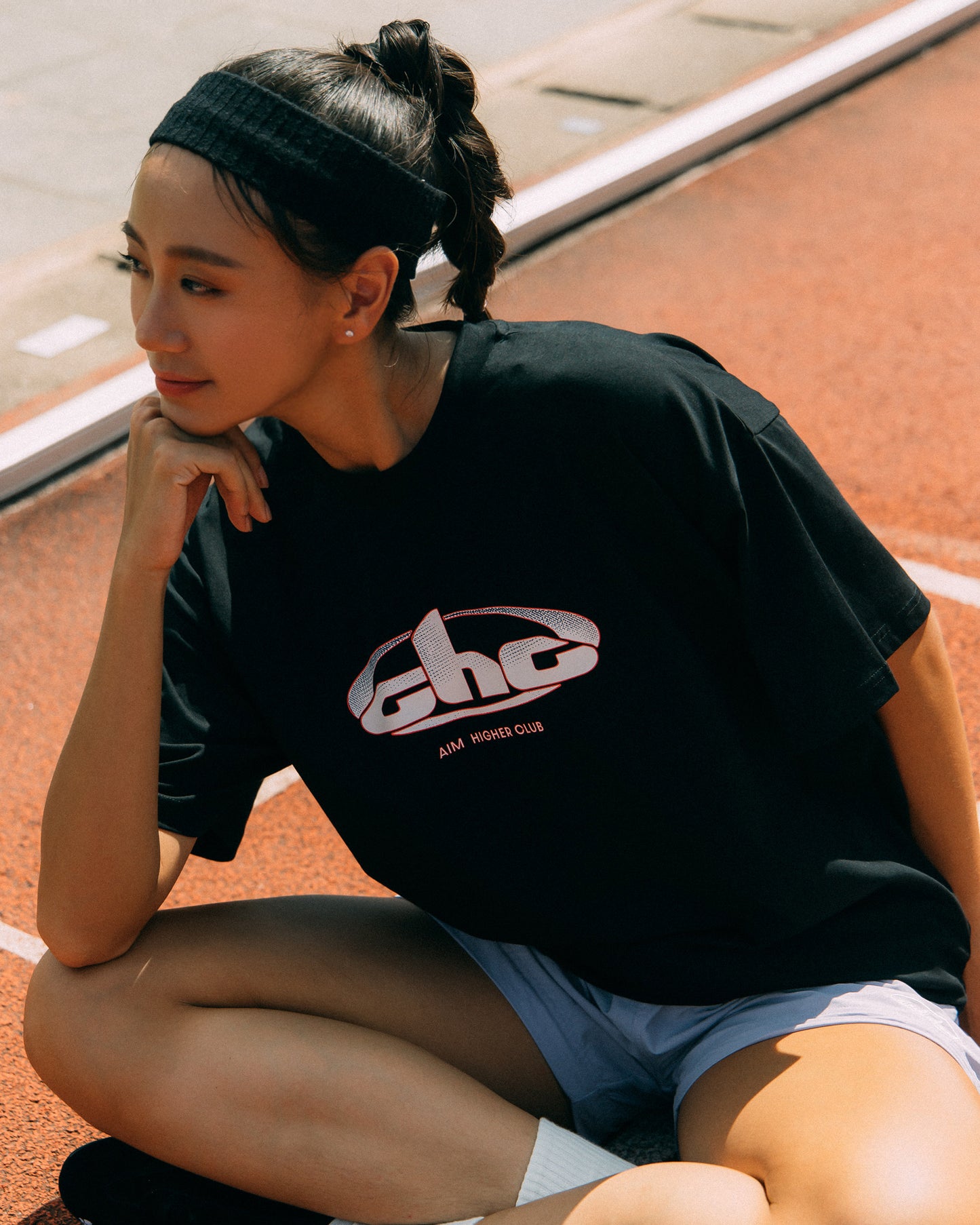 Aim Higher Club Track Retro Logo Tee/ Black
