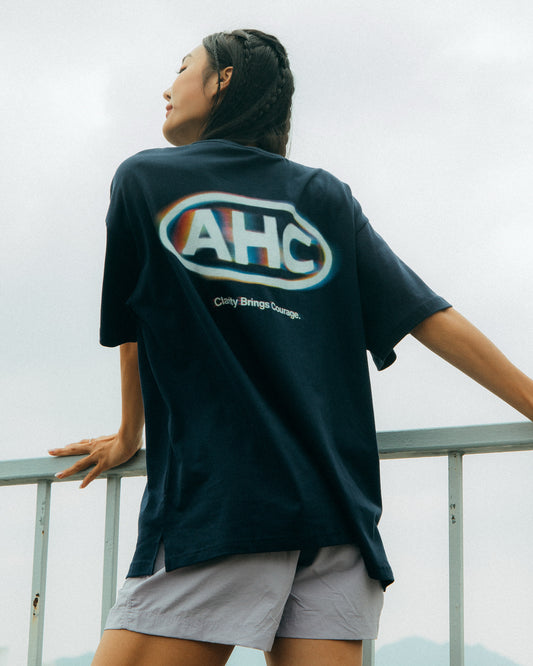 Aim Higher Club × Orbis Clarity Brings Courage Unisex Logo Tee/ Navy
