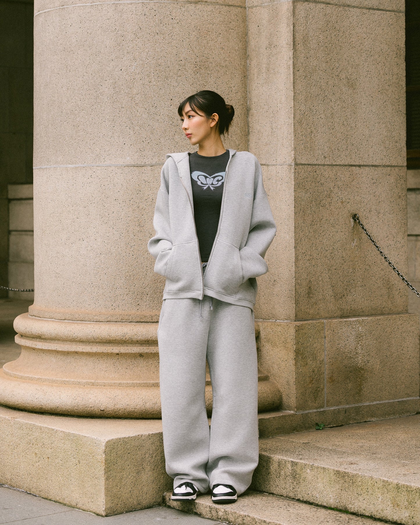 Aim Higher Club Cloud Zip Up Hoodie/ Flecking Grey
