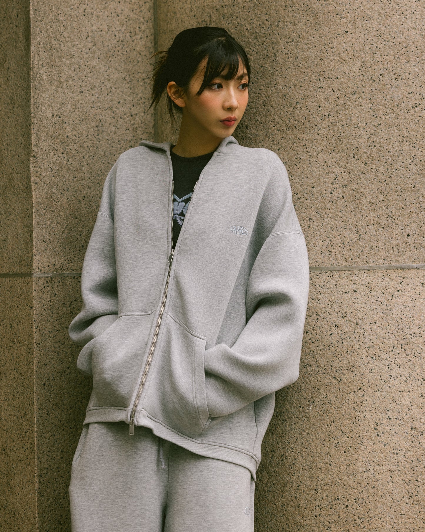 Aim Higher Club Cloud Zip Up Hoodie/ Flecking Grey