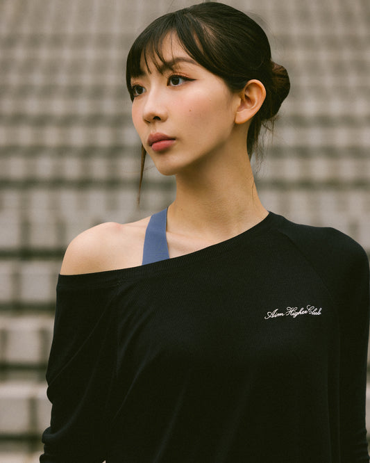 Aim Higher Club 2-Way Long Sleeve Top/ Black