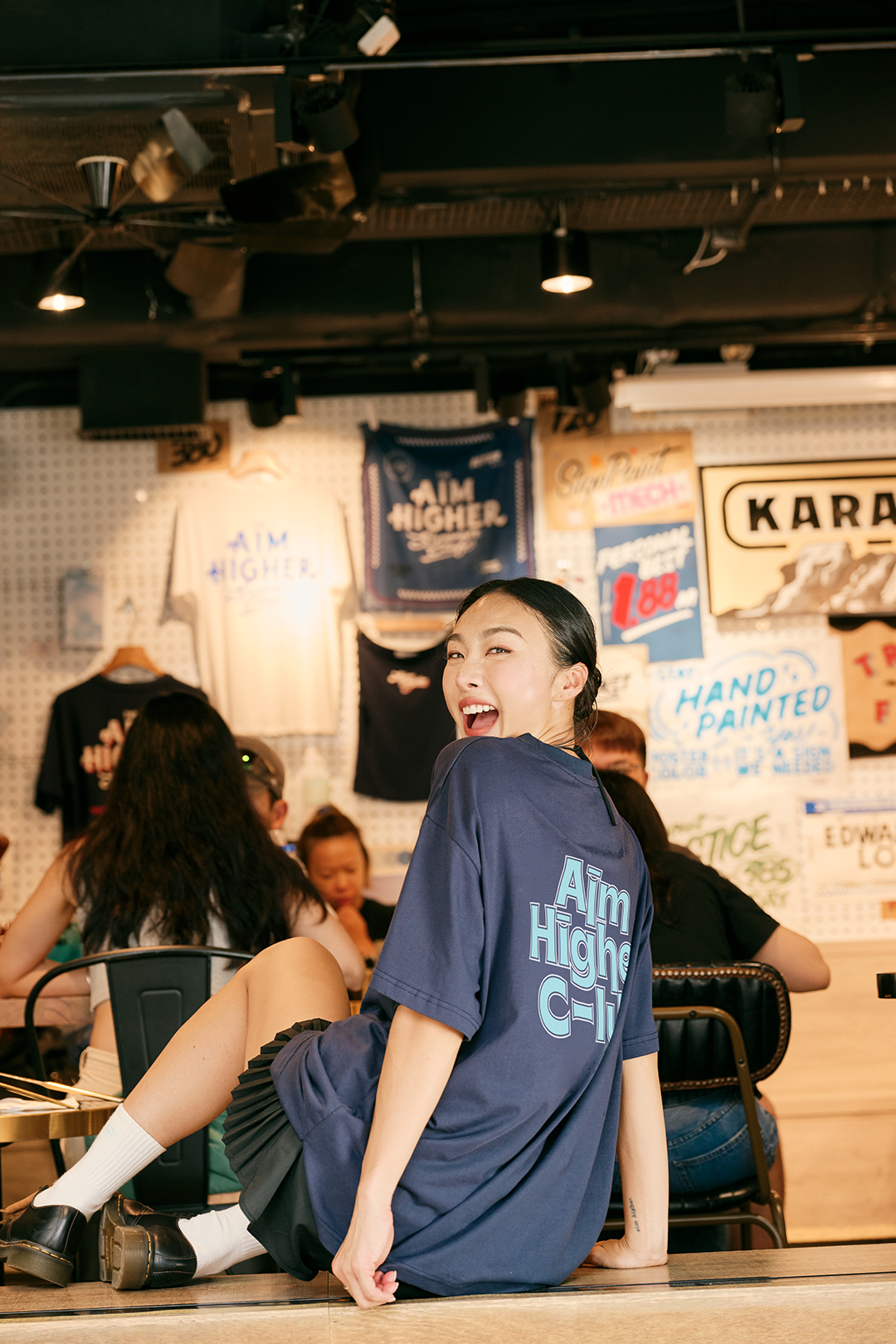 Aim Higher Club Unisex Logo Tee/ Navy