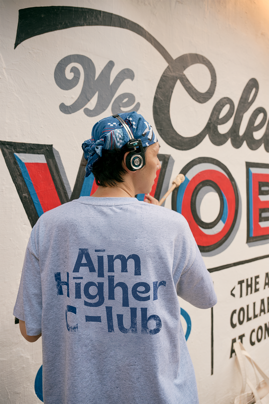 Aim Higher Club Unisex Logo Tee/ Flecking Grey