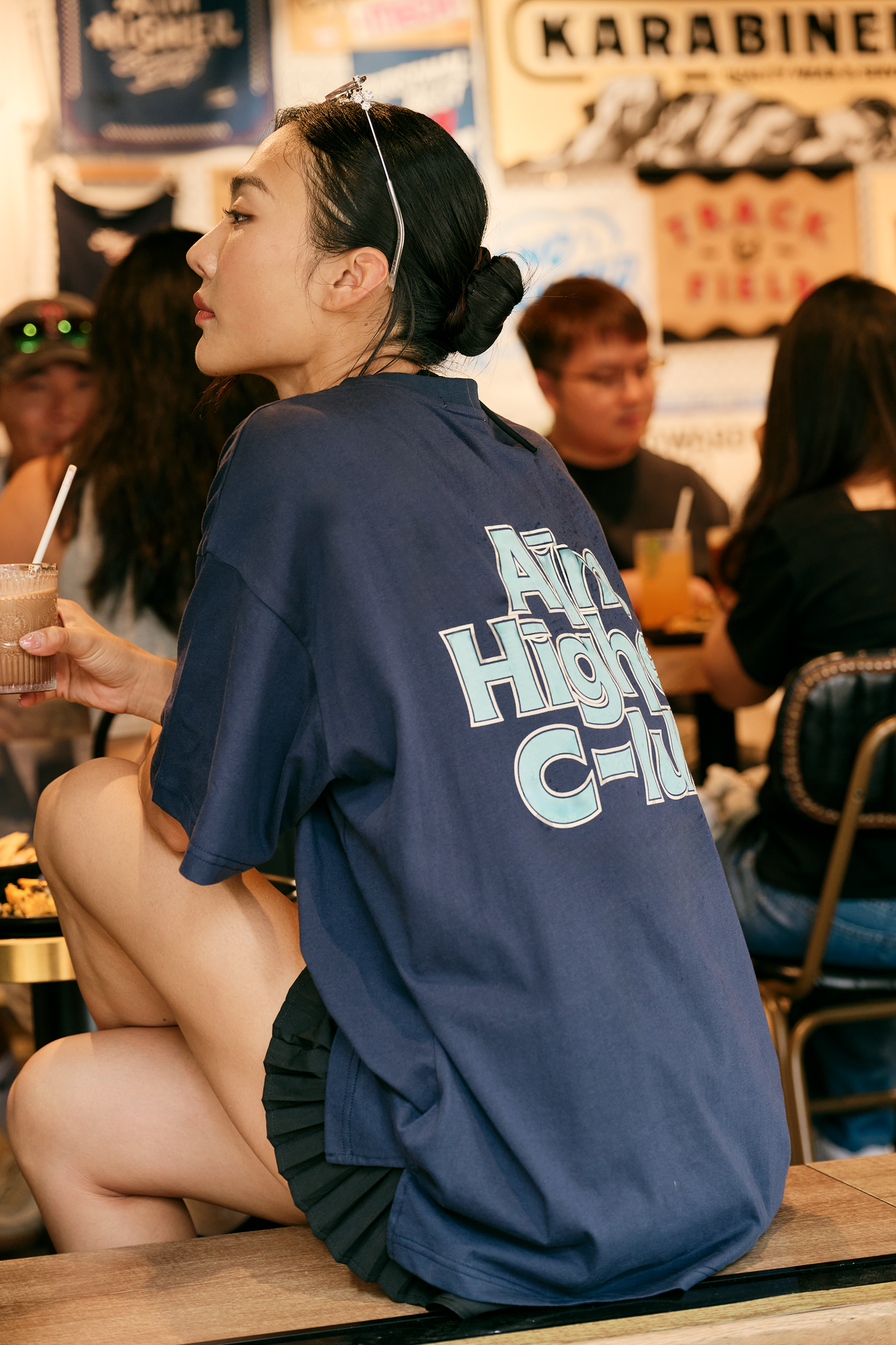 Aim Higher Club Unisex Logo Tee/ Navy