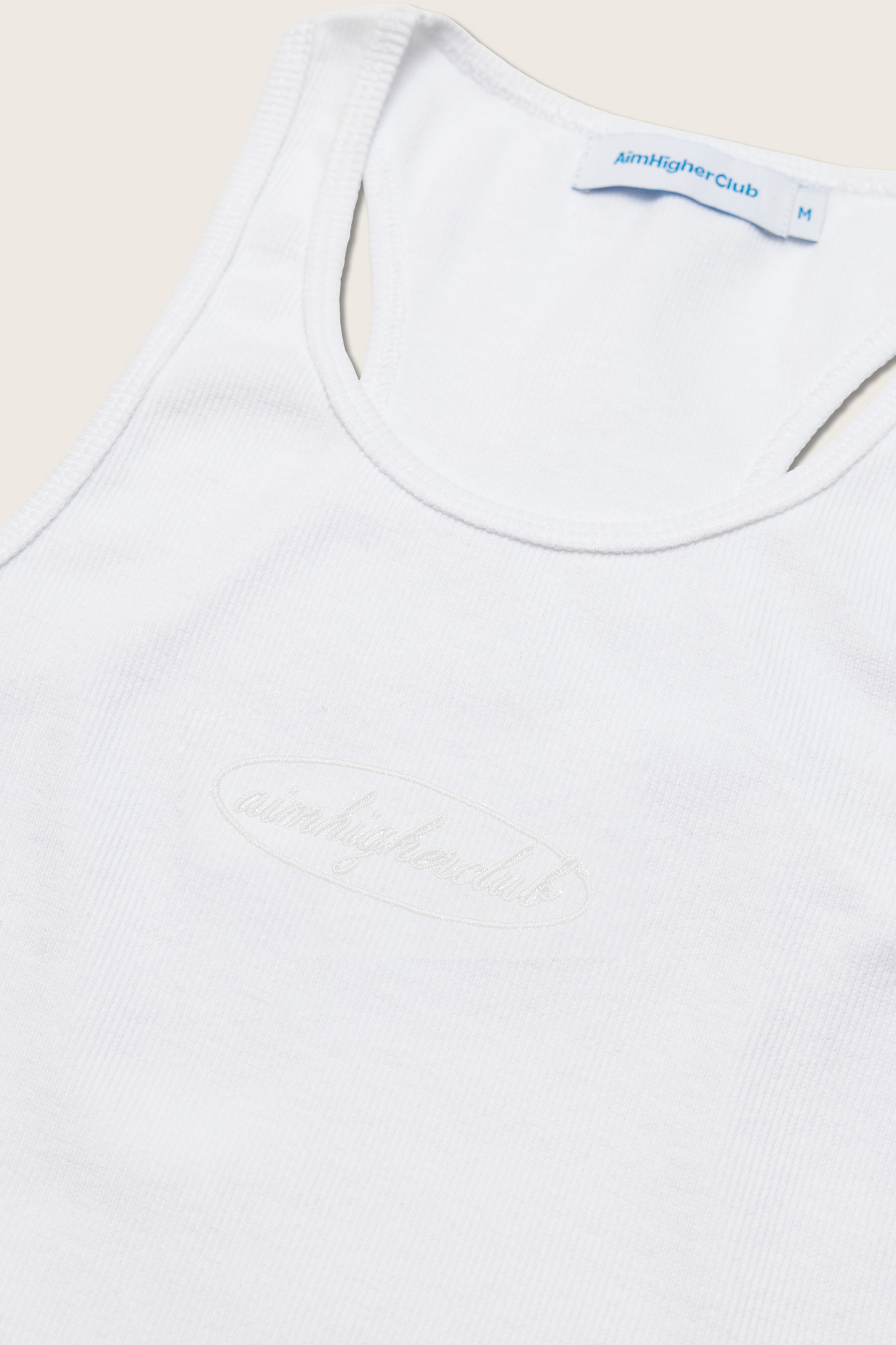 Aim Higher Club Women Oval Logo Tank Top/ White-White