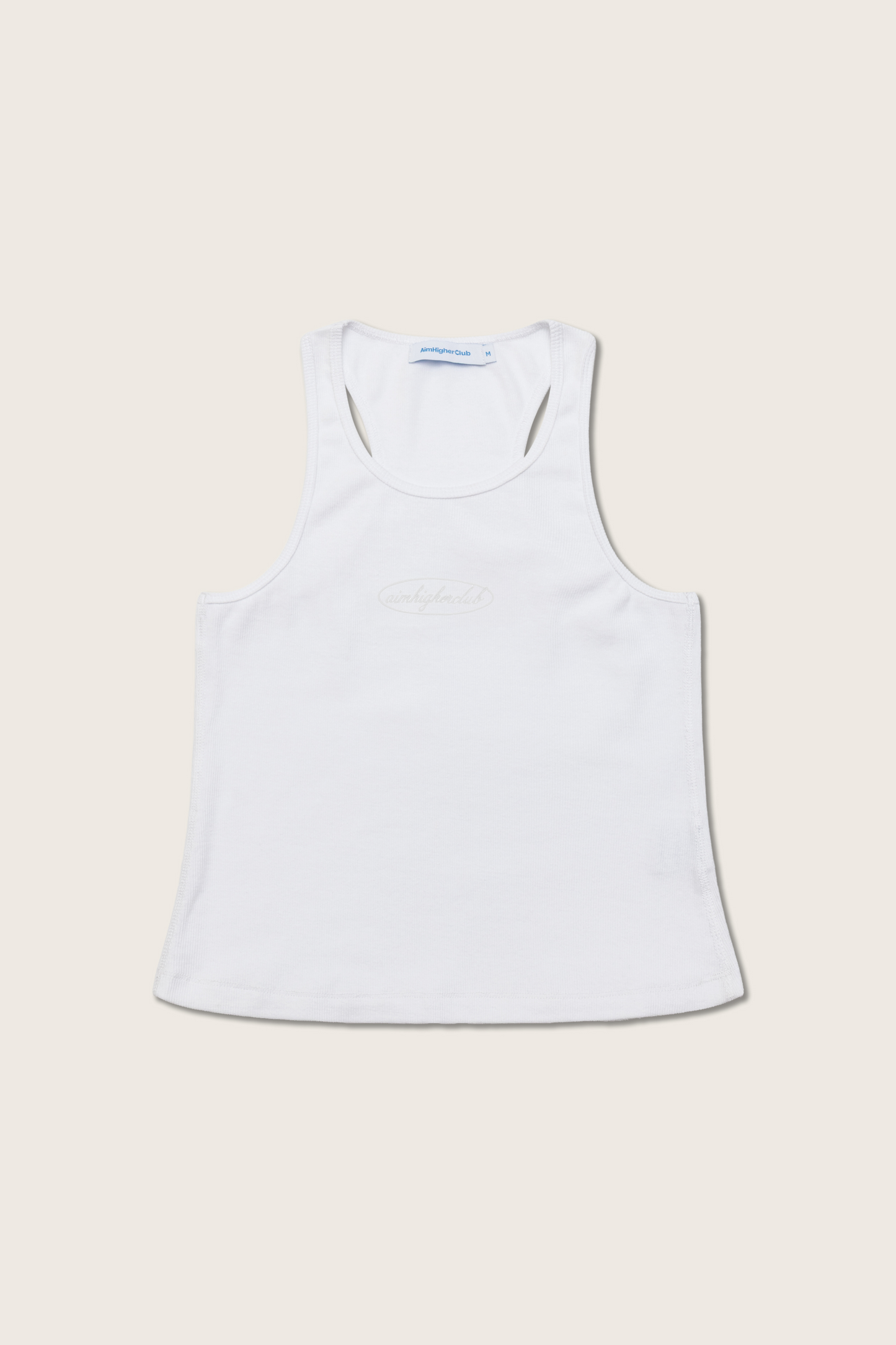 Aim Higher Club Women Oval Logo Tank Top/ White-White