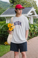 Aim Higher Club Unisex High College Logo Tee/ Flecking Grey