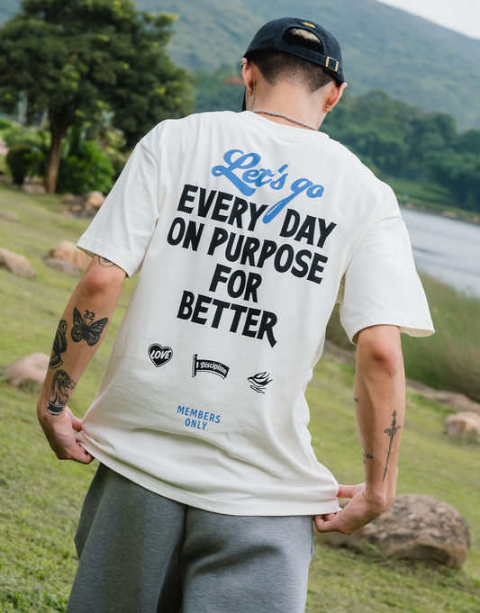 (Pre-order) Aim Higher Club Everyday on Purpose Unisex Graphic Tee/ Cream