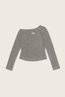 Aim Higher Club ♥ Cinnamoroll On The Bar Drop Shoulder Women Soft Top/ Flecking Grey
