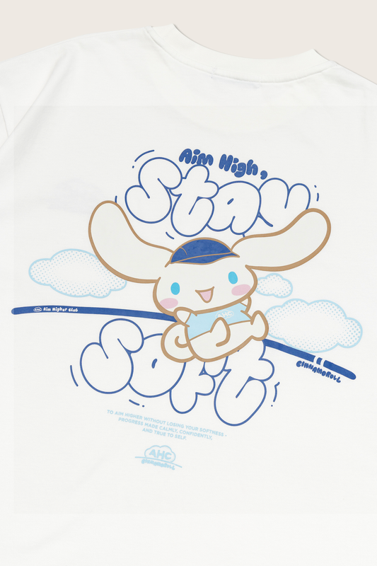 (Pre-order) Aim Higher Club ♥ Cinnamoroll Aim High Stay Soft Unisex Tee/ White