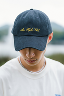 Aim Higher Club Unisex Light Washed Classic Script Cap/ Navy
